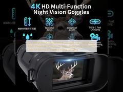 Jumelles de vision nocturne infrarouge Mini90 avec zoom optique 6X, photos 40MP et vidéo 4K, autonomie de 15 heures. Voir dans l'obscurité pour la pêche, la navigation de plaisance, la randonnée ou le camping.
