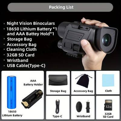 Augmentation optique 5X 850NM IR Vision nocturne monoculaire avec résolution vidéo 1920*1080