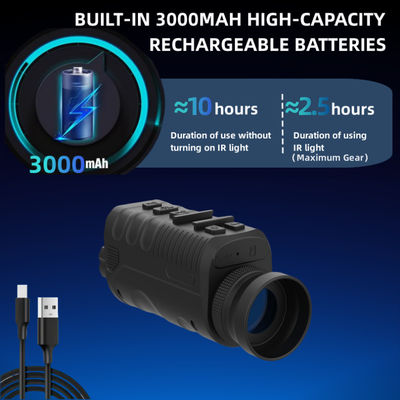 Casque de vision nocturne de 120 degrés avec montage ABS et batterie de 8 heures
