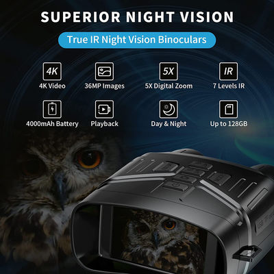 155x120x60mm IR Nv4000 4k HD Vision nocturne Binoculaire Les lunettes sont équipées de piles de 4000 mAh