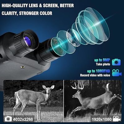Binoculaires sensibles à la chaleur pour la nuit et le jour à grossissement optique fixe multiple 5X