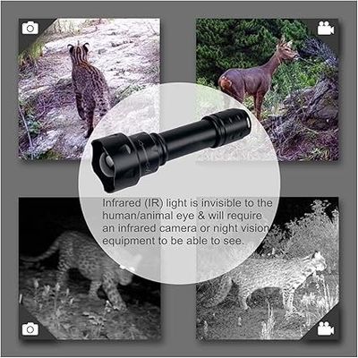 1 Batterie au lithium polymère requise Non regroupée 850nm LED Zoomable IR lampe de poche