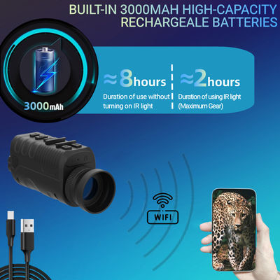 25 mm Casque monté lunettes monoculaires de vision nocturne avec résolution vidéo 4K