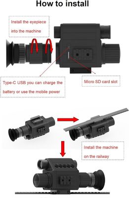 M5 Digital 1080P Day &amp; Night Vision Rifle Scope Caméra monoculaire de chasse avec 850 ou 940 nm IR (M5-50-IR940-GP)