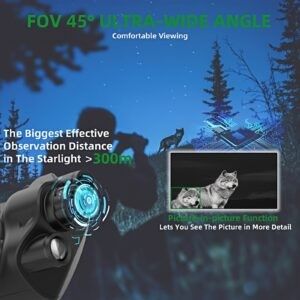 Binoculares de vision nocturne à ligne auxiliaire croisée avec une portée visible d'éclairage infrarouge de 1,5 m à 300 m et un écran LCD de 3 pouces