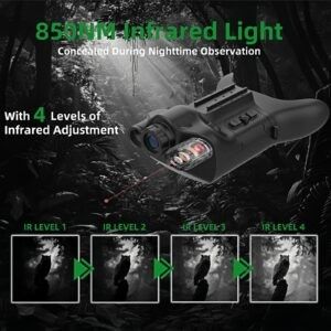 Médias de stockage de cartes micro SD Vidéo numérique de nuit Binoculars avec source d'alimentation à batterie au lithium rechargeable