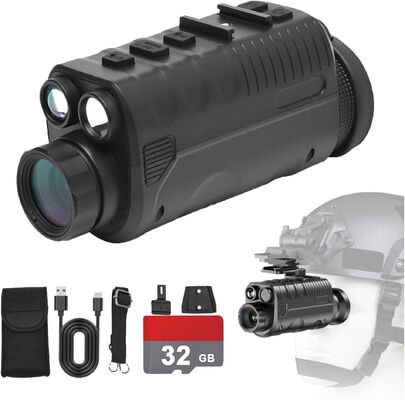 NVG40 Digital Night Vision Monocular avec vidéo 4K double IR Illumination et casque monté pour la chasse et l'utilisation tactique
